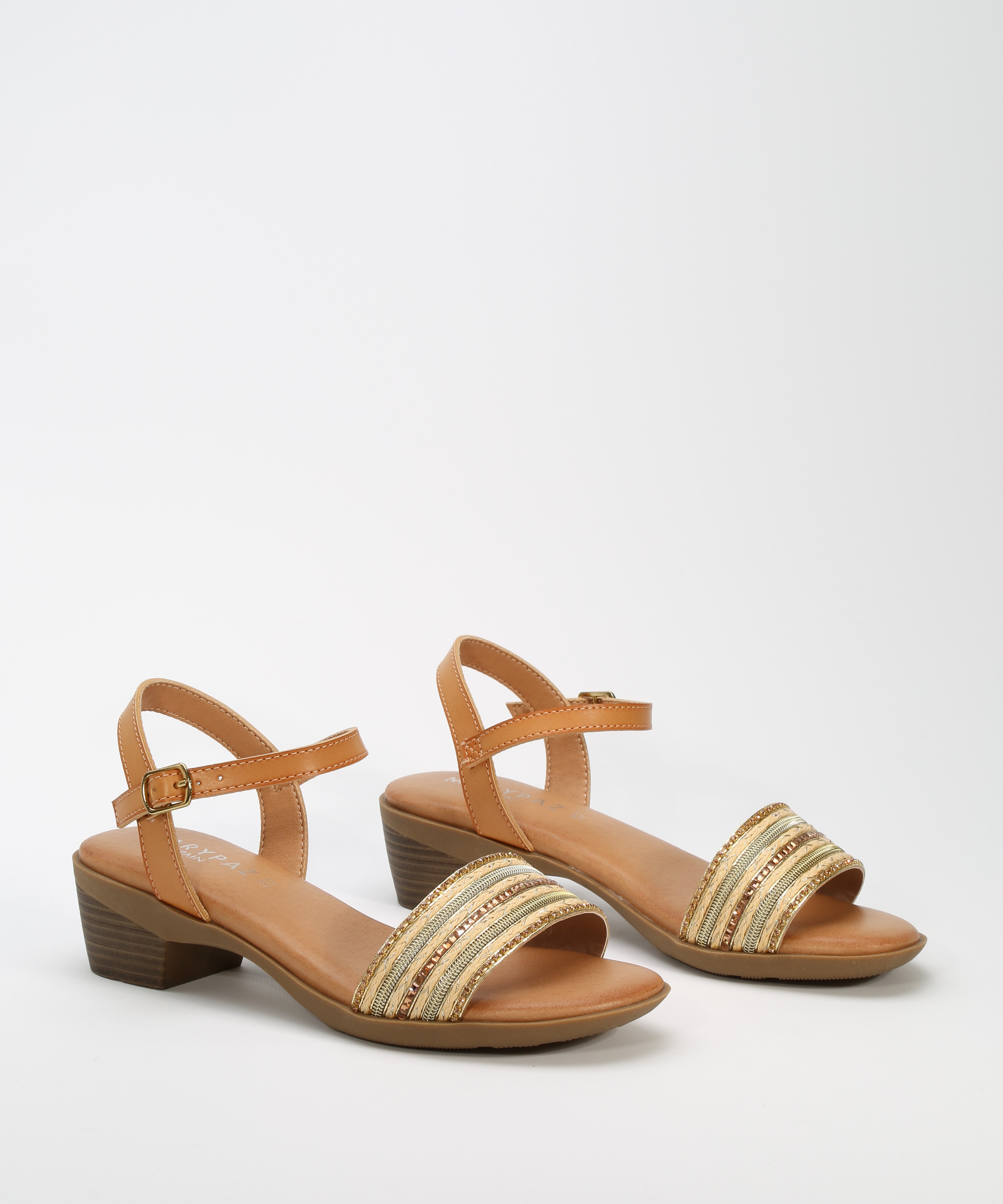 Sandalias tacón detalle strass